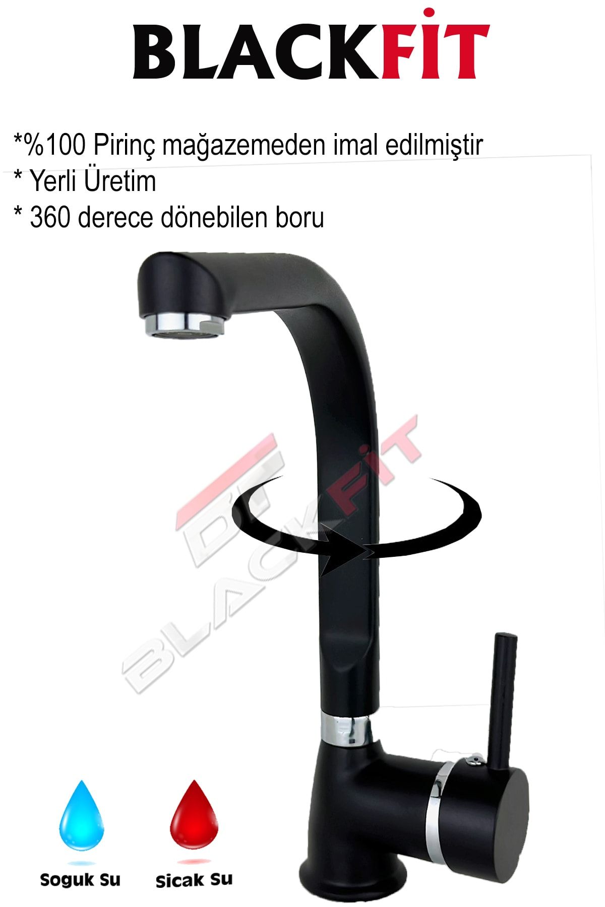 Siyah%20Tepe%20Duş%20Seti%20Duş%20Robotu%20Mutfak%20Bataryası%20Lavabo%20Bataryası%205%20Yıl%20Garantili